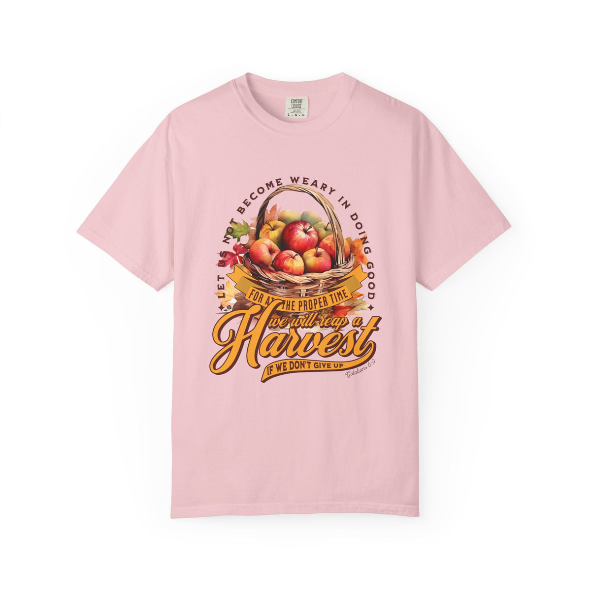 Let Us Not Become Weary Harvest Apples T-Shirt Christian Rustic Fall Tee