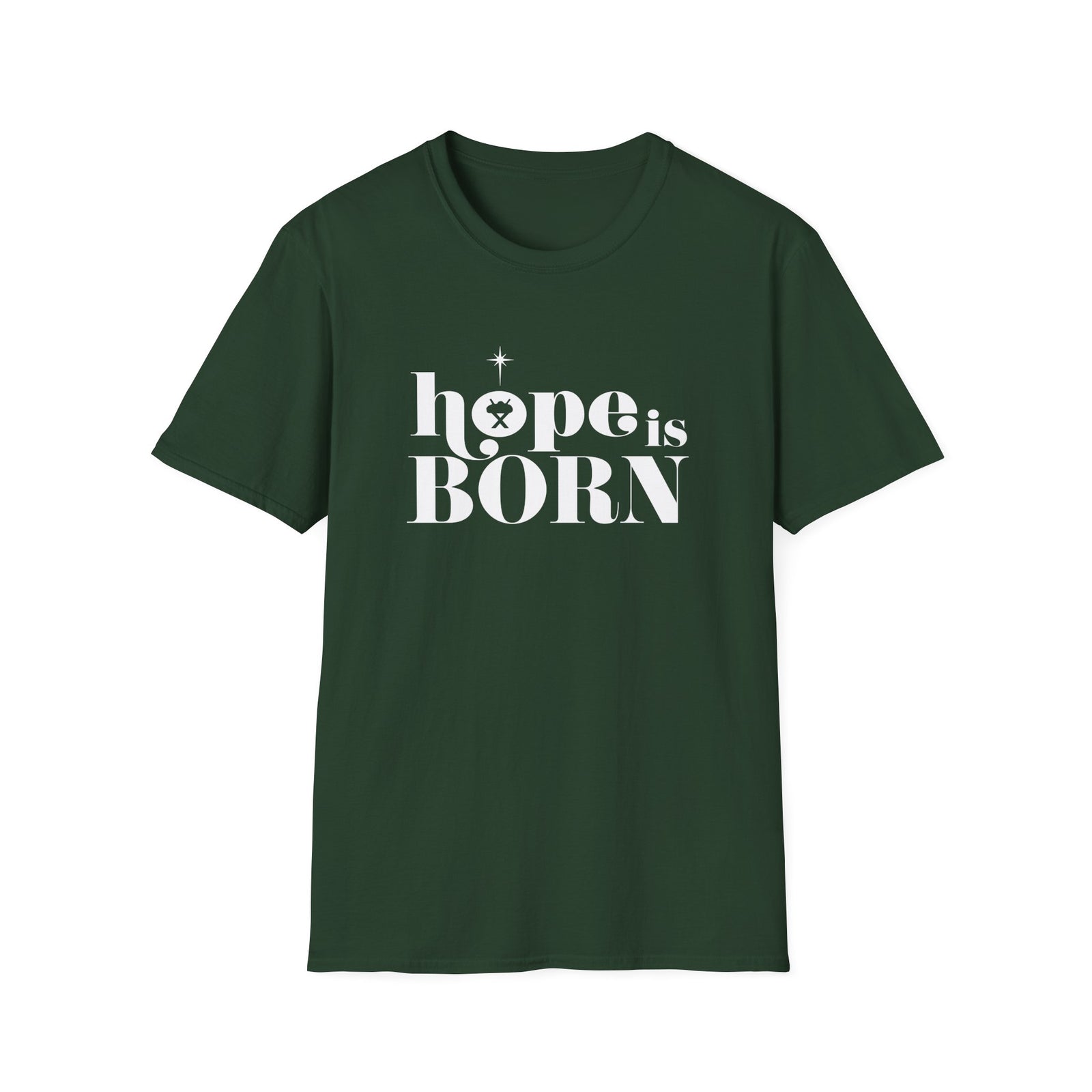 Hope is Born Nativity Tee Christmas Season Christian T-Shirt