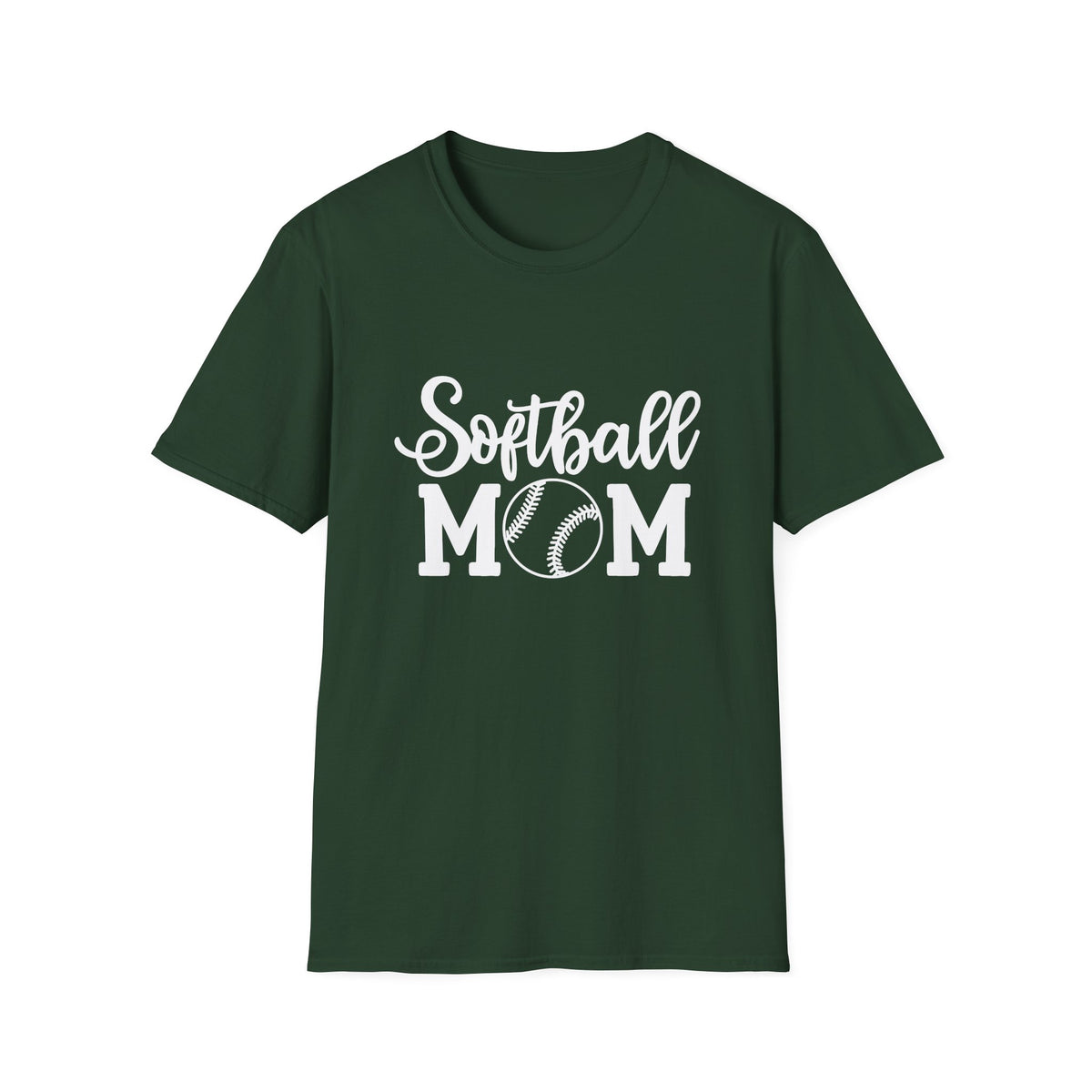 Softball Mom Classic Graphic T-Shirt Cute Sports Mom Tee (12 Team Colors)