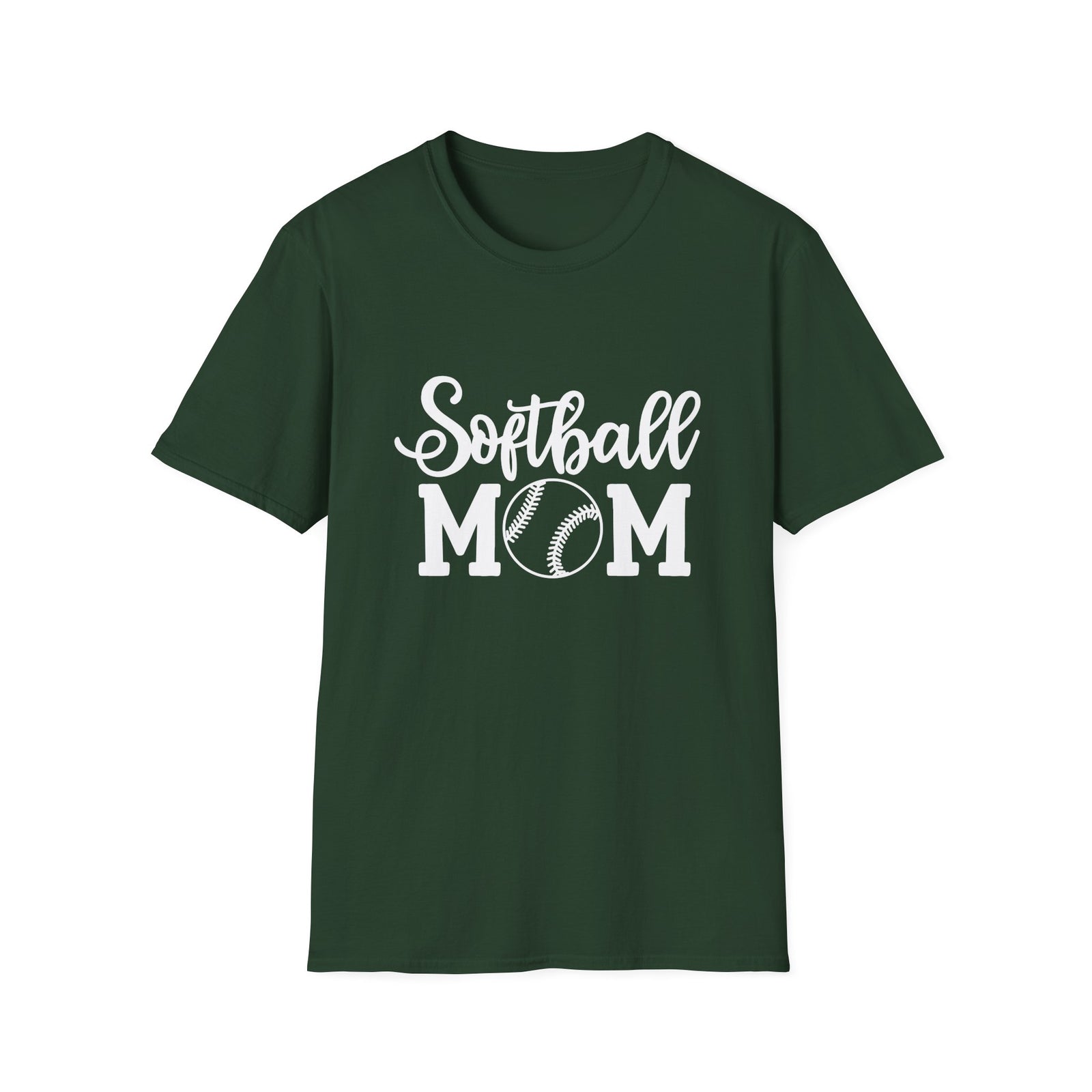 Softball Mom Classic Graphic T-Shirt Cute Sports Mom Tee (12 Team Colors)