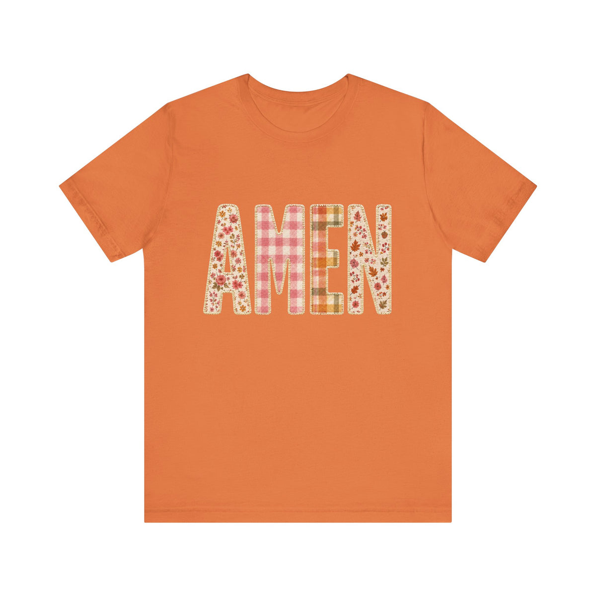 AMEN Floral Plaid Tee Women's Christian Graphic T-Shirt