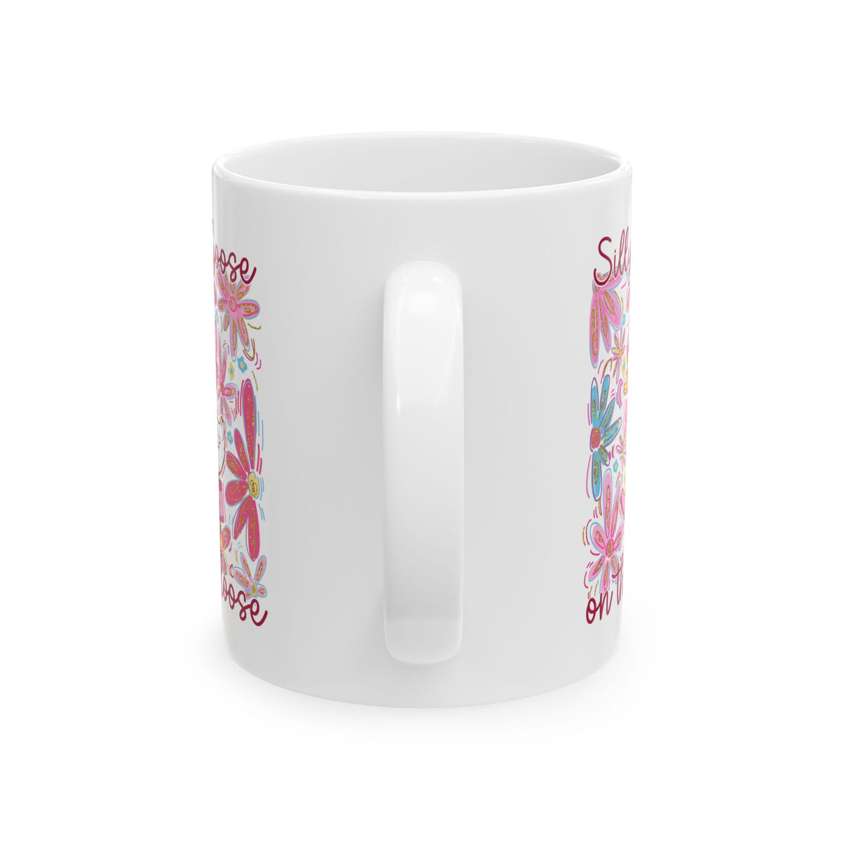 Silly Goose on the Loose Cute Floral Ceramic Mug Coffee Cup (11oz & 15oz)