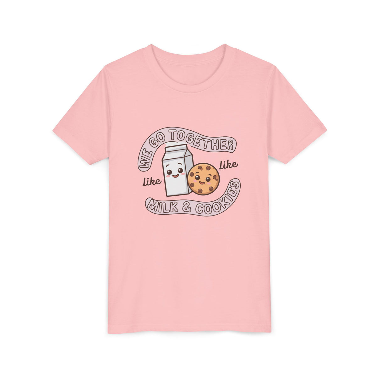 We Go Together Like Milk & Cookies Kids T-Shirt Cute Kids Graphic Tee