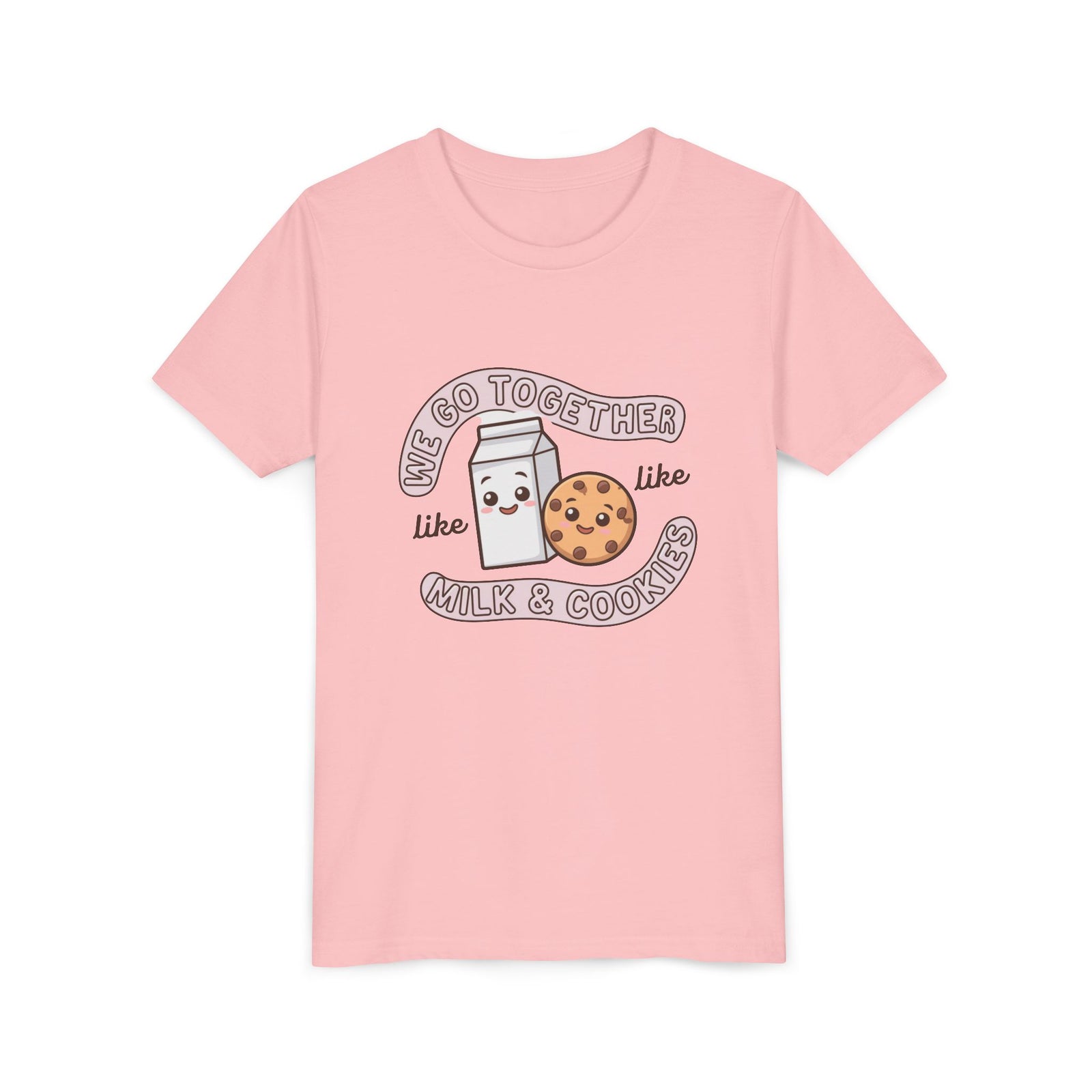 We Go Together Like Milk & Cookies Kids T-Shirt Cute Kids Graphic Tee