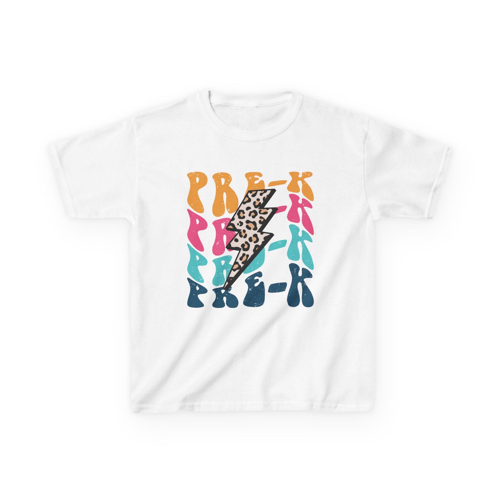 Pre-K Grade Leopard Lightning Graphic Tee Back-to-School Preschool Kids T-Shirt