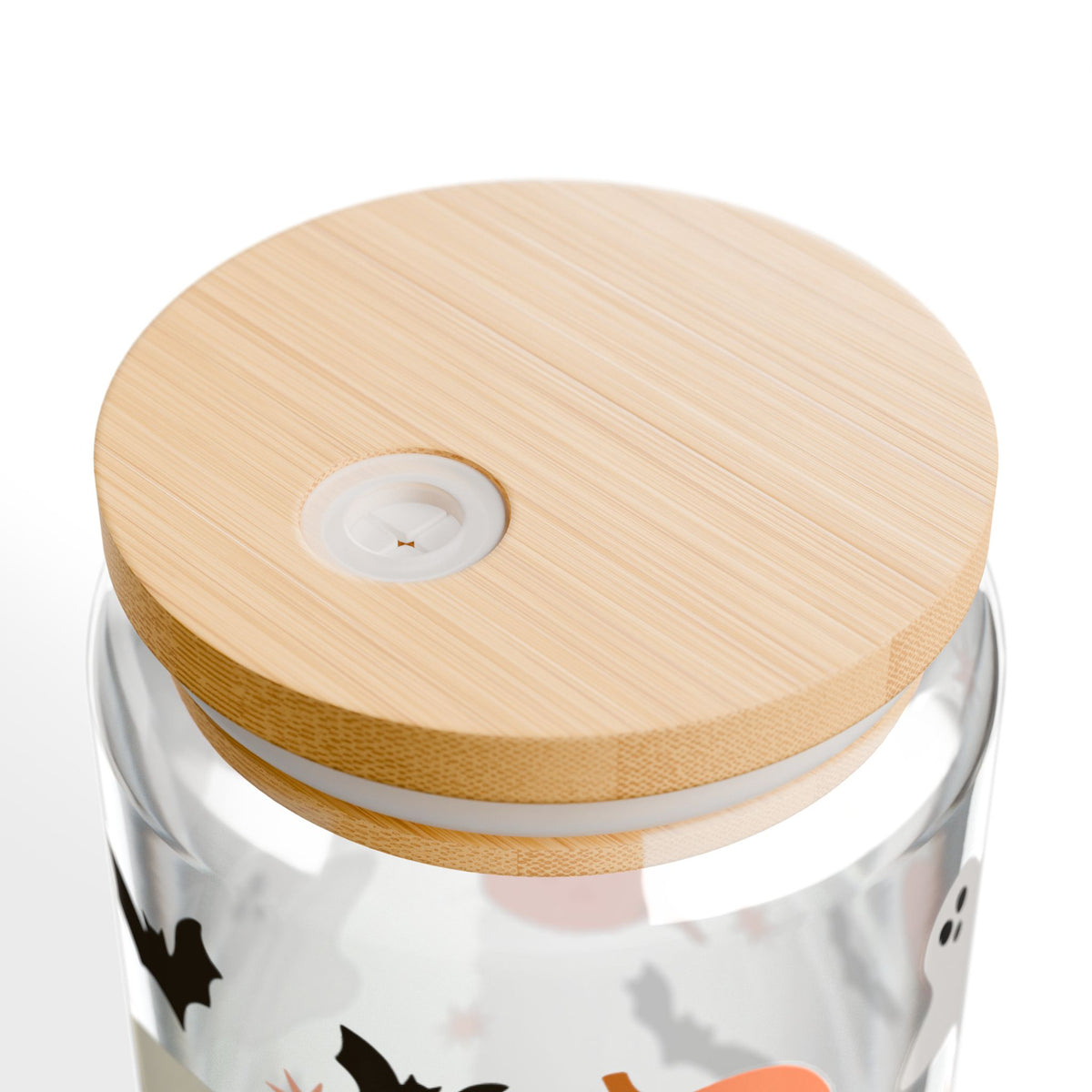 Halloween Bat & Pumpkin Sipper Glass 16oz Reusable Drink Jar with Lid & Straw