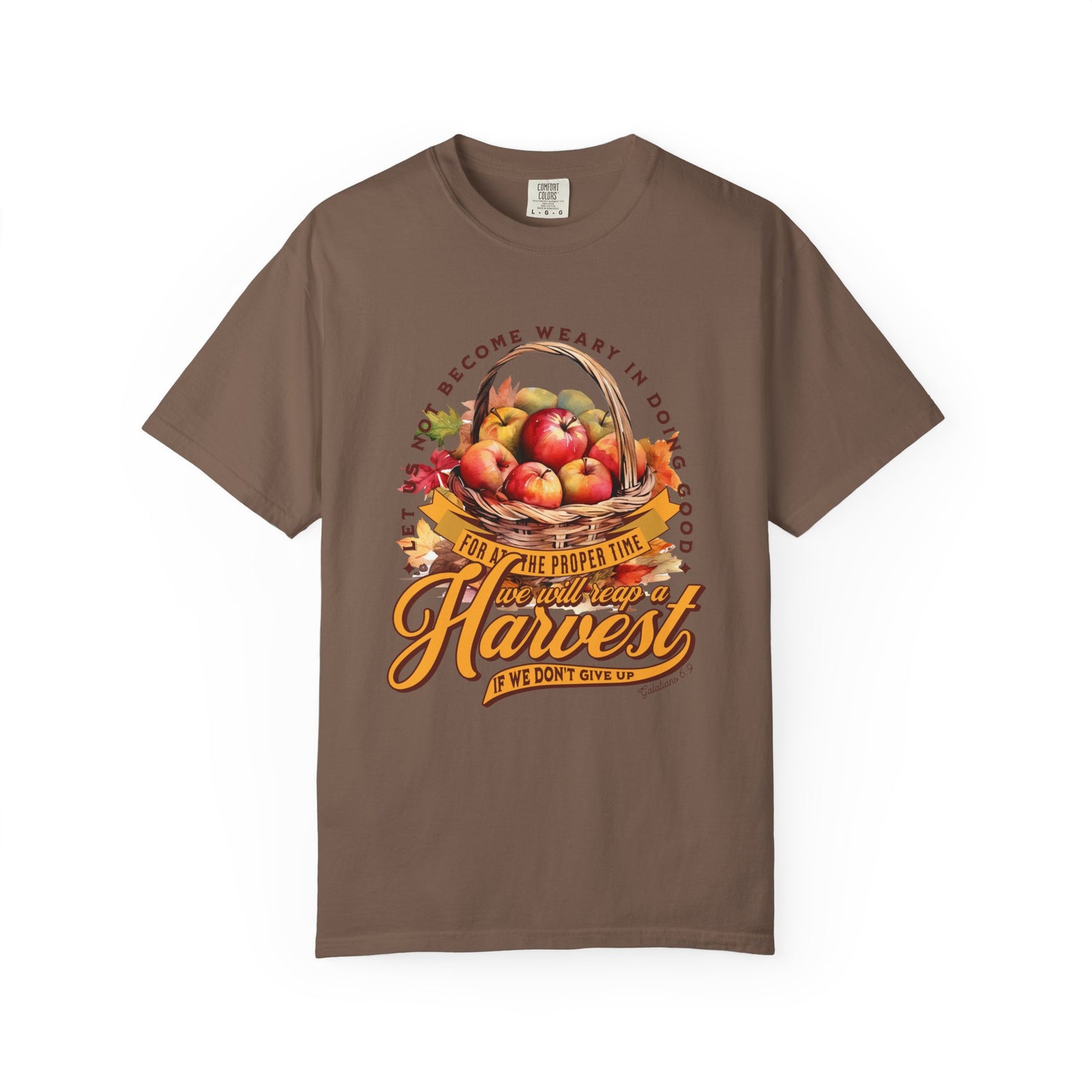 Let Us Not Become Weary Harvest Apples T-Shirt Christian Rustic Fall Tee