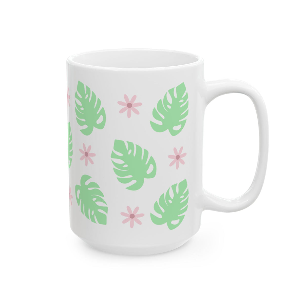 Monstera Plant Cute Ceramic Mug Coffee Cup (11oz & 15oz)