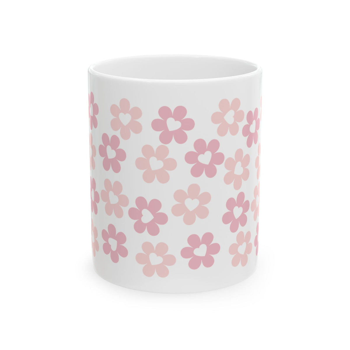 Pink Heart Daisies Mug — Cute Valentine’s Day Coffee Cup (11oz & 15oz) - Sydney So Sweet