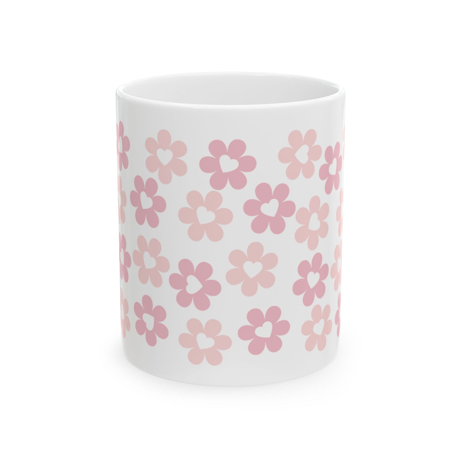 Pink Heart Daisies Mug — Cute Valentine’s Day Coffee Cup (11oz & 15oz) - Sydney So Sweet