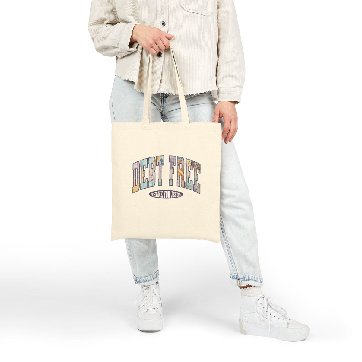Debt Free Thank You Jesus Christian Cotton Canvas Tote Bag