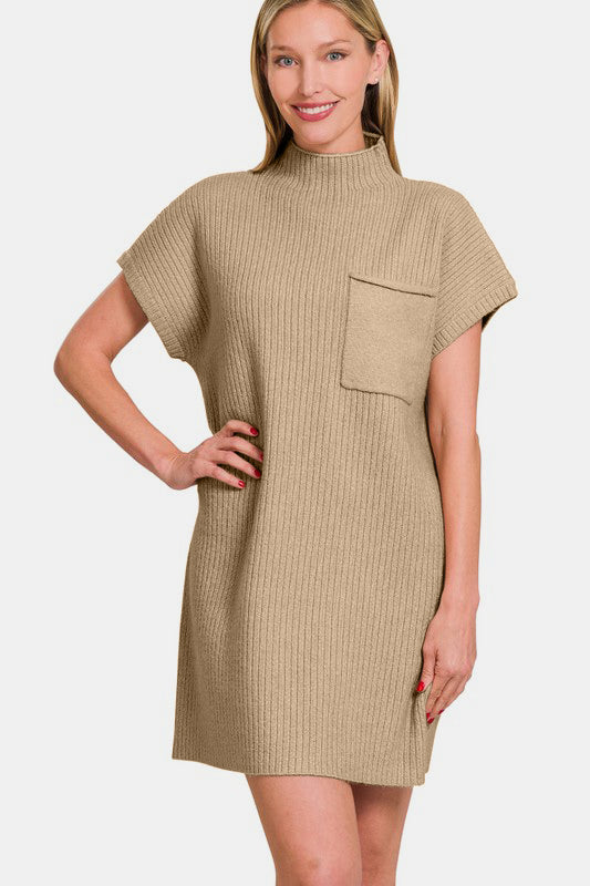 Zenana Short Sleeve Sweater Mini Dress - Sydney So Sweet