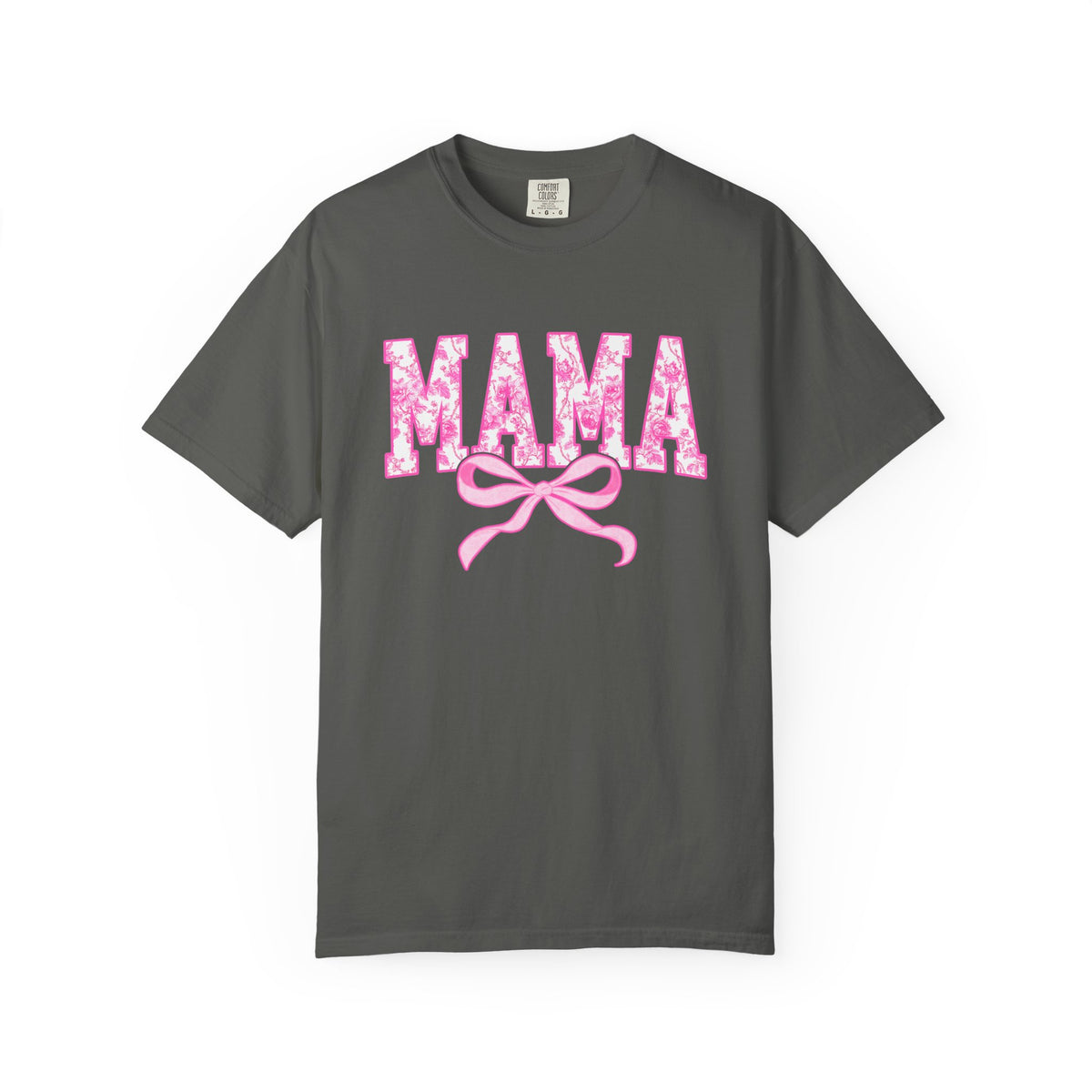 Mama Coquette Pink Toile Bow T-Shirt Cute Mom Graphic Tee