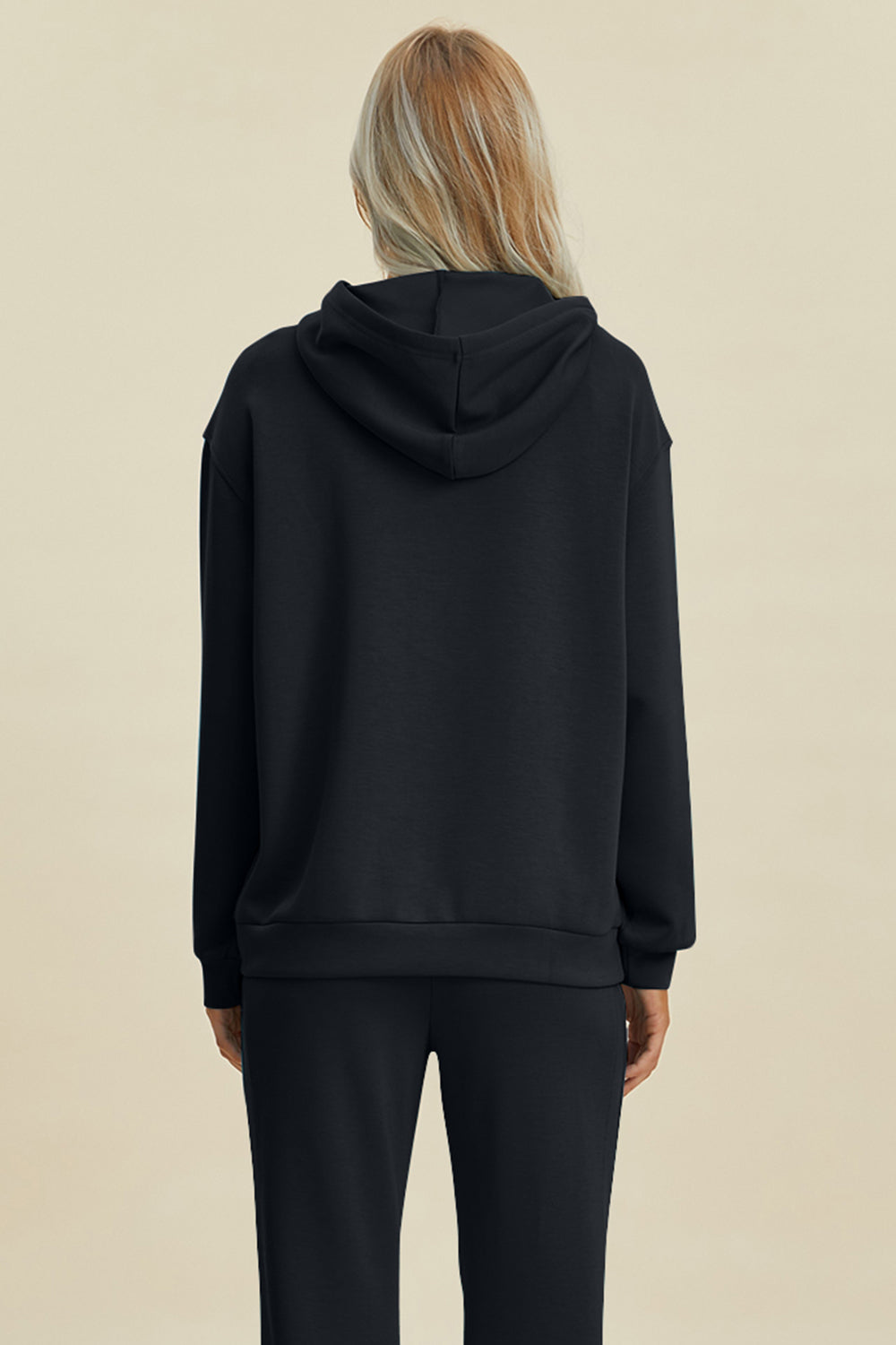 Basic Bae Full Size Air Scuba Drawstring Long Sleeve Hoodie with Kangaroo Pocket - Sydney So Sweet