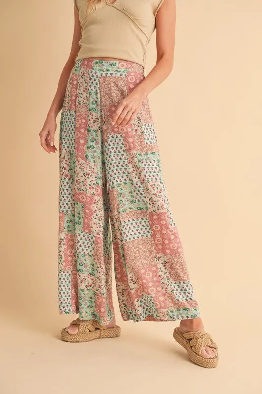 Aemi+Co Printed Wide Leg Pants - Sydney So Sweet