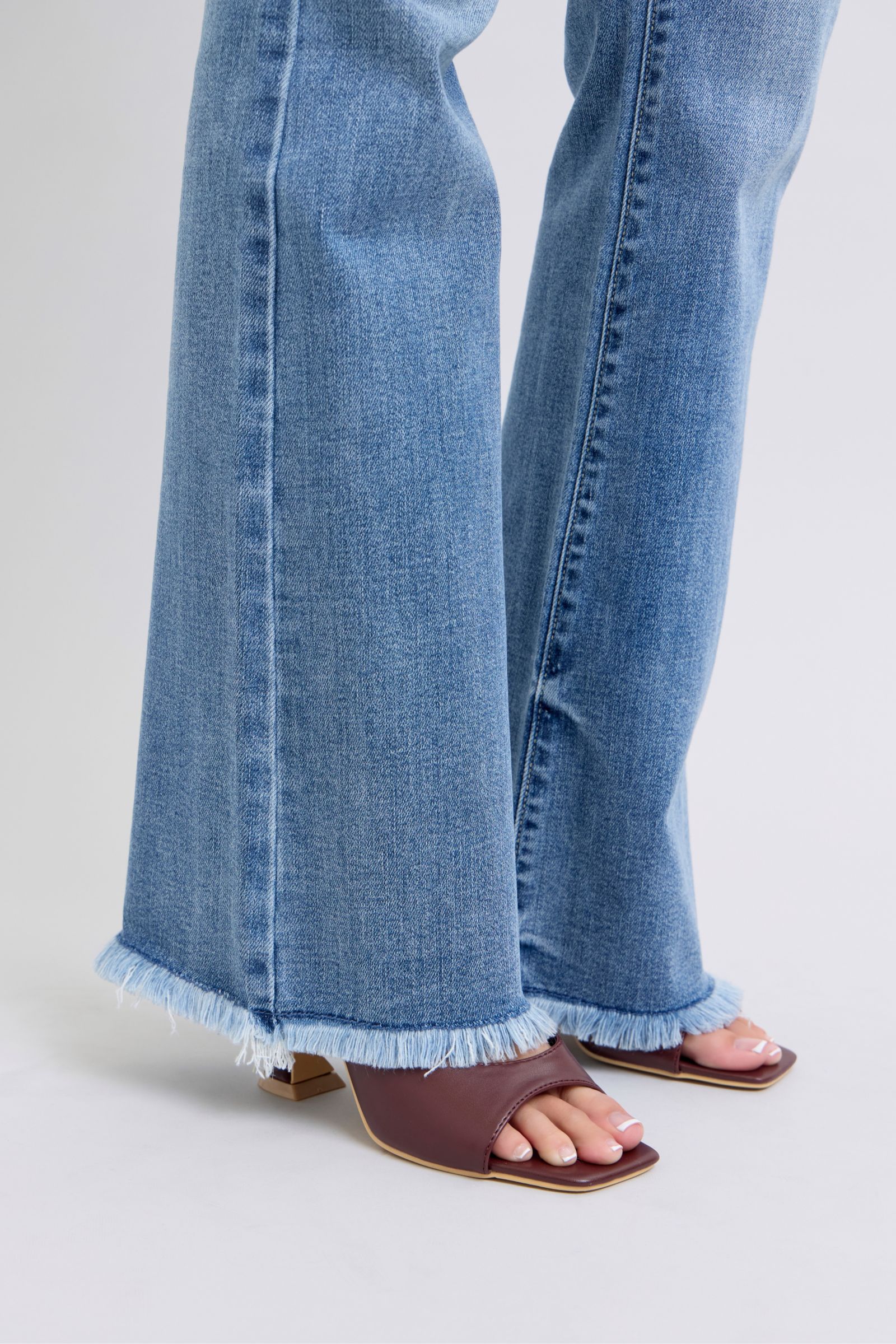 Judy Blue Full Size Raw Hem High Rise Bootcut Jeans - Sydney So Sweet