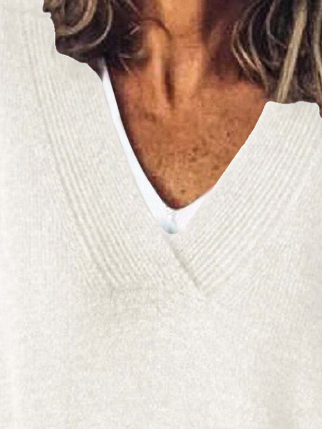 V-Neck Dropped Shoulder Sweater - Sydney So Sweet