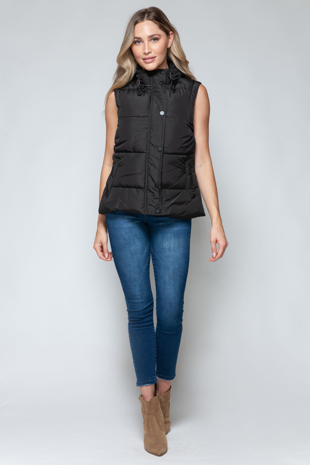 Snobbish Snap and Zip Closure Hooded Vest - Sydney So Sweet