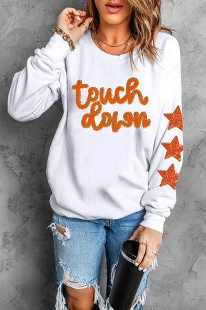 Touchdown & Star Women's Graphic Long Sleeve Sweatshirt - Sydney So Sweet