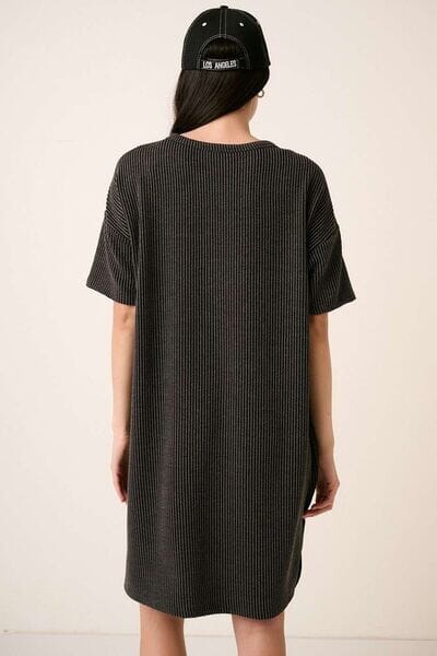 Mittoshop Urban Rib Knit Short Sleeve Tee Dress - Sydney So Sweet