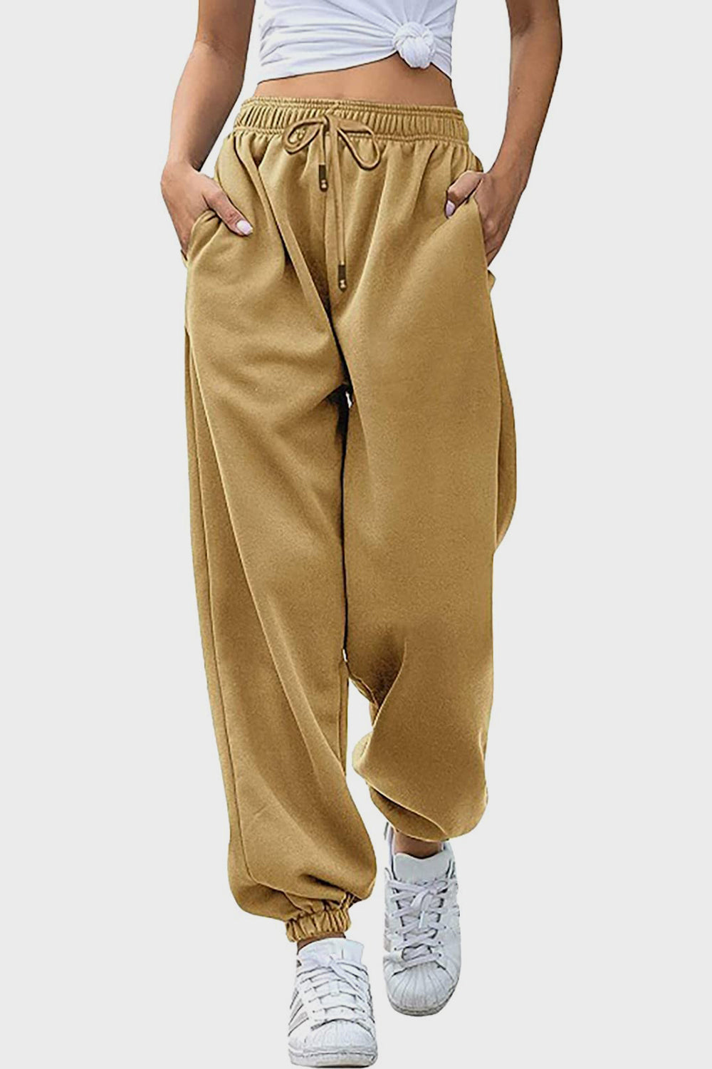 Elastic Waist Joggers with Pockets - Sydney So Sweet