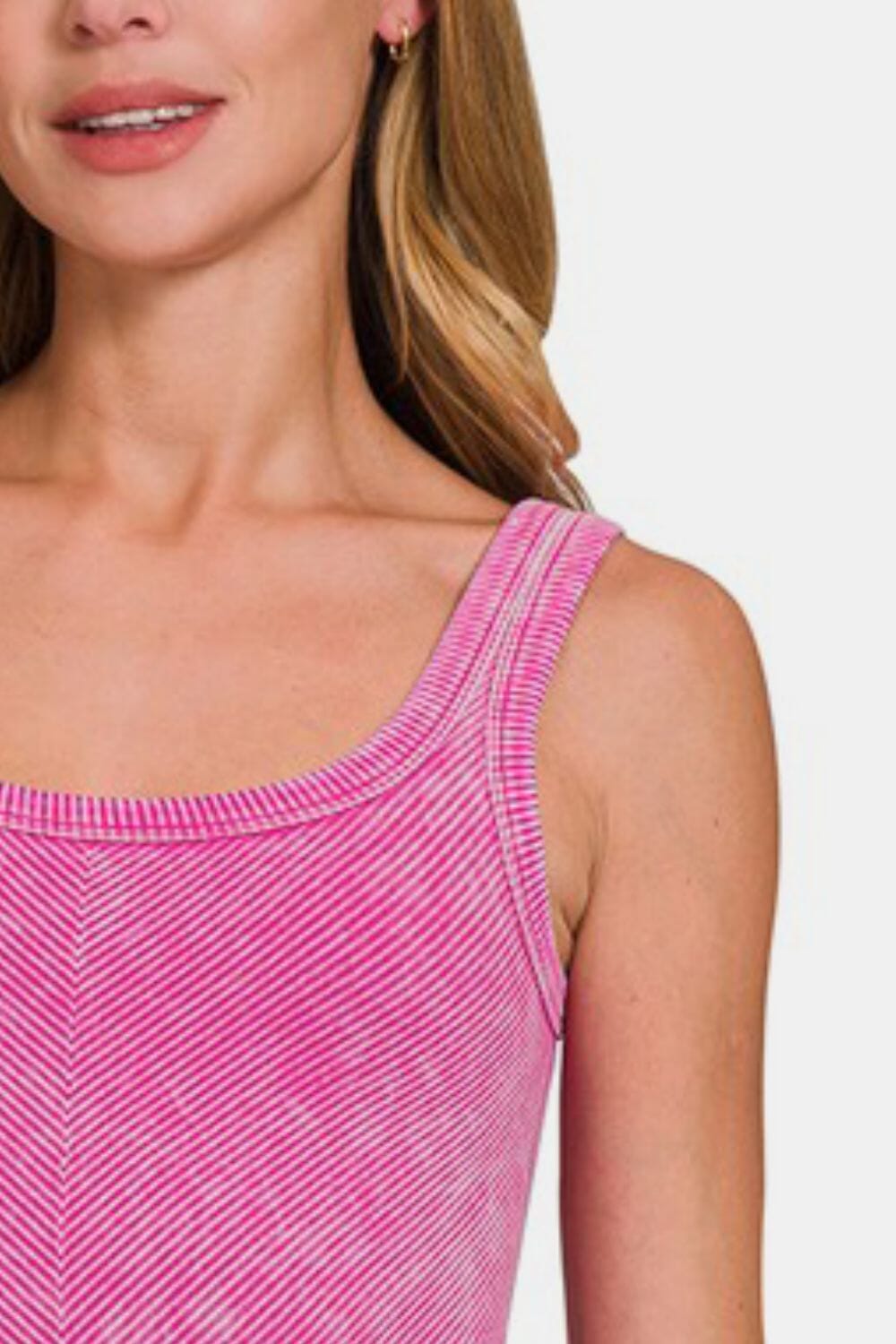 Zenana Ribbed Scoop Neck Tank - Sydney So Sweet