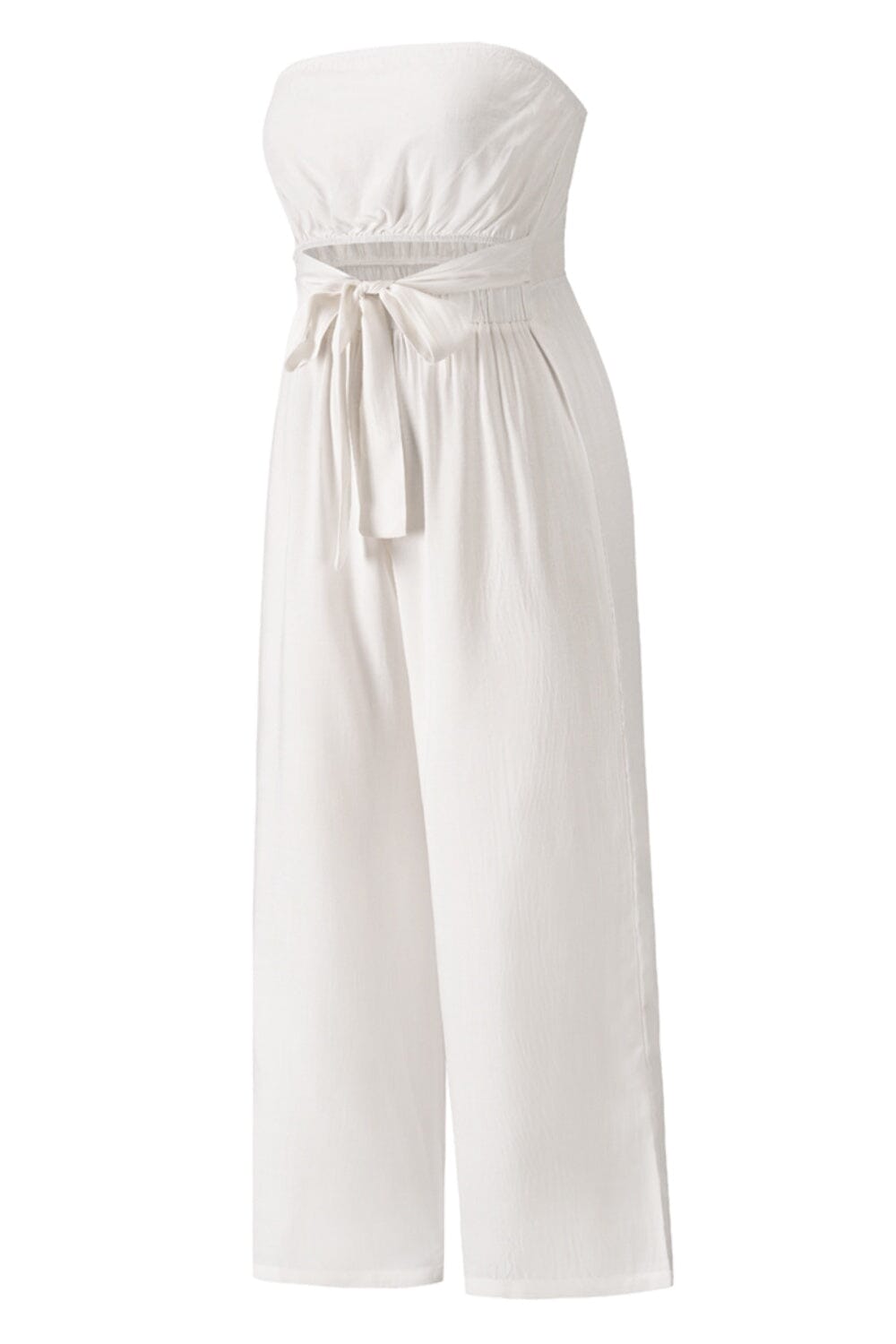 Tied Cutout Tube Wide Leg Jumpsuit - Sydney So Sweet