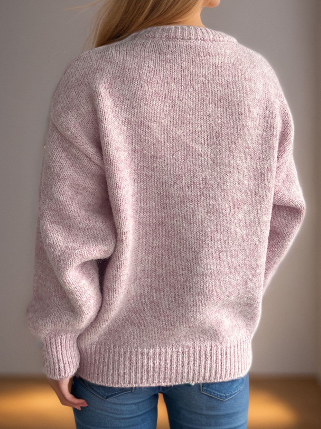 Round Neck Long Sleeve Sweater - Sydney So Sweet