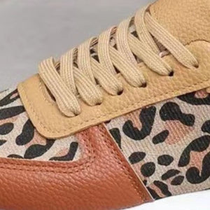 Tied Printed PU Leather Athletic Sneakers - Sydney So Sweet