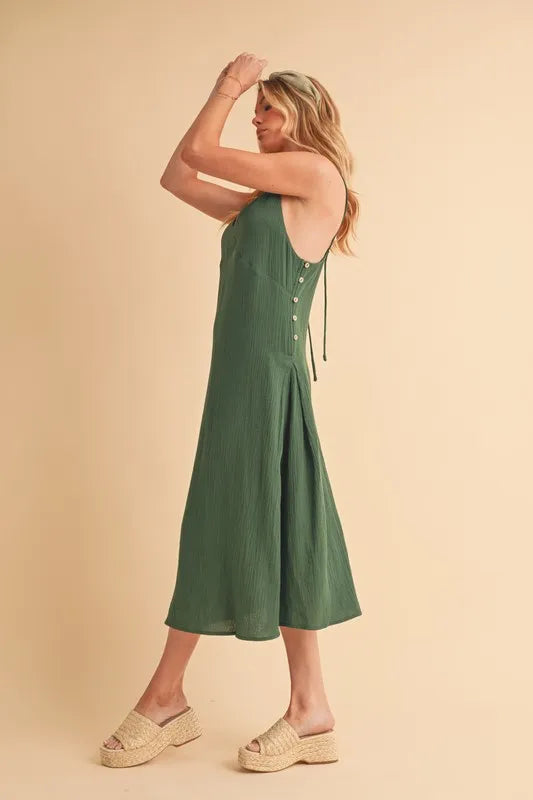 Aemi+Co Side Button Midi Cami Dress - Sydney So Sweet