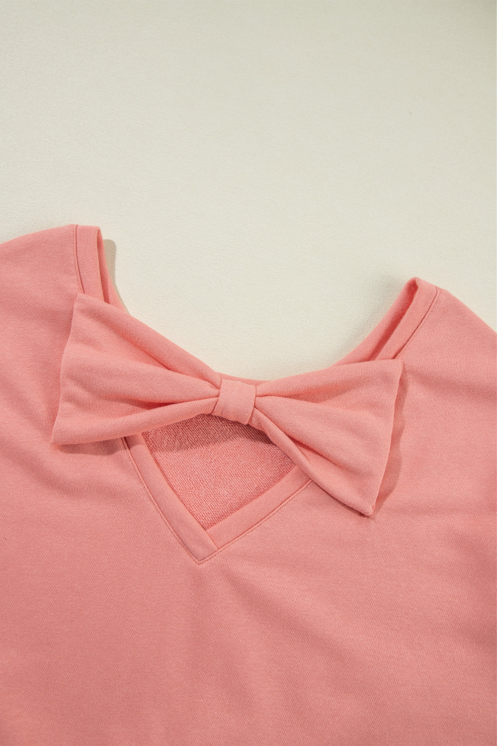 Bow Cutout Round Neck Long Sleeve Sweatshirt - Sydney So Sweet