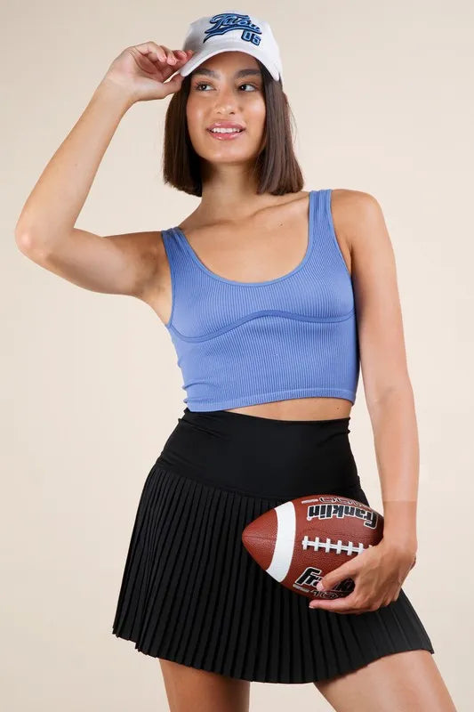 VERY J Pleated Activewear Skirt with Shorts Inside - Sydney So Sweet