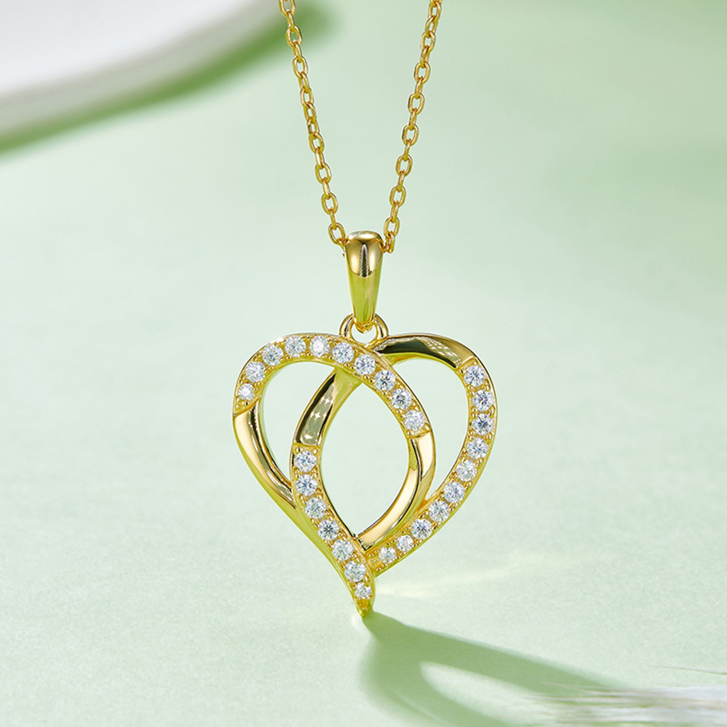 Moissanite 925 Sterling Silver Heart Shape Necklace - Sydney So Sweet