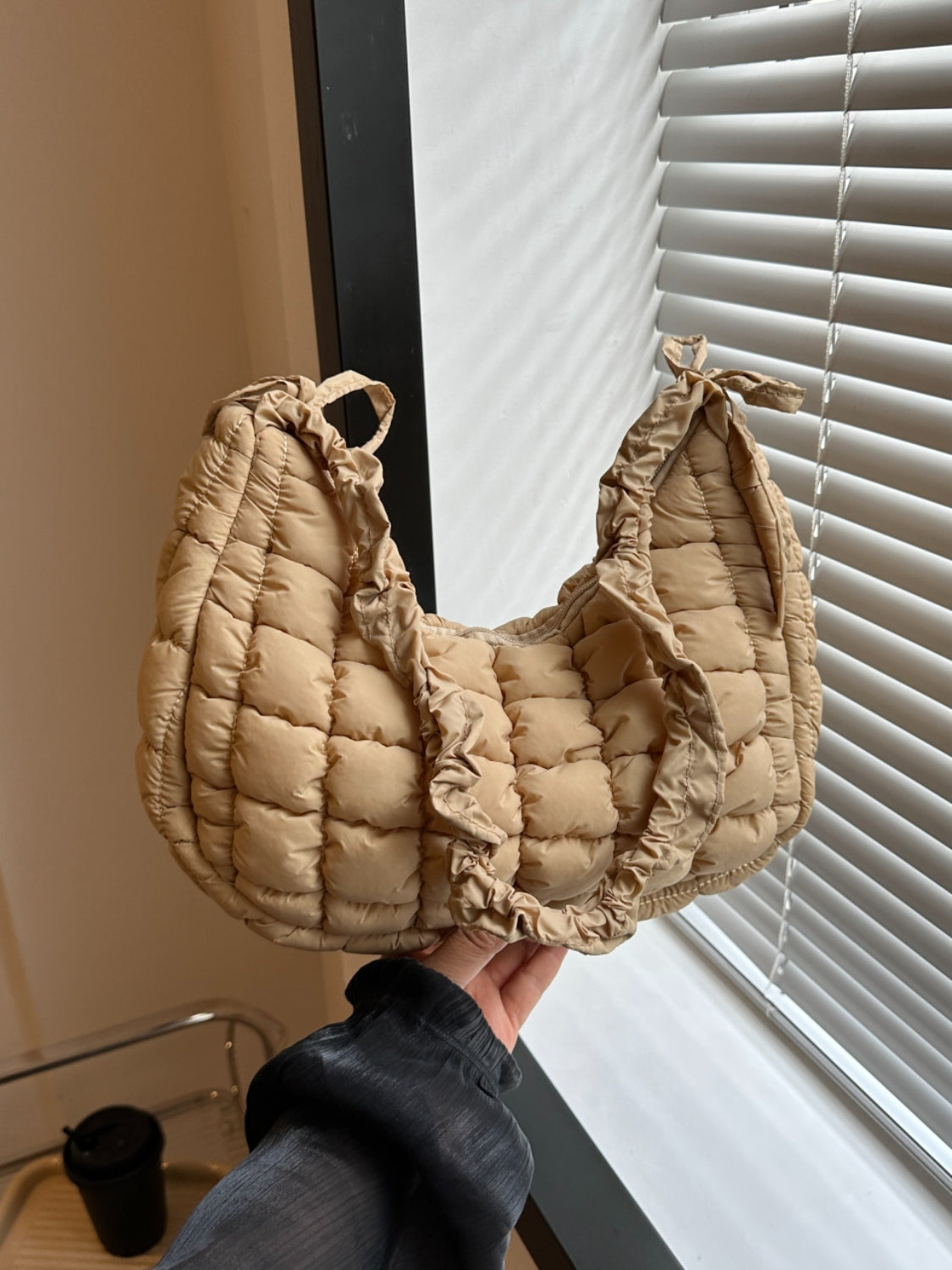 Bubble Texture Ruched Strap Quilted Shoulder Bag - Sydney So Sweet