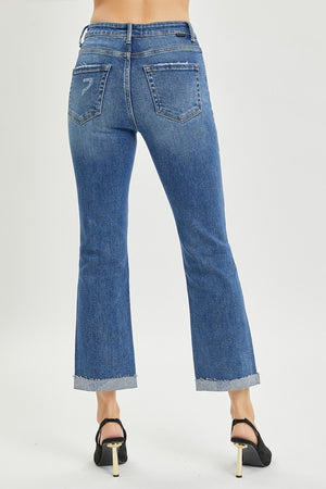RISEN Full Size Button Fly Cropped Bootcut Jeans - Sydney So Sweet