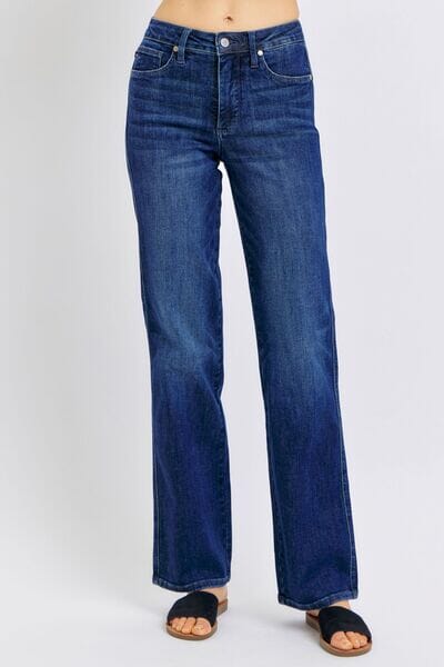 Judy Blue Full Size Tummy Control Straight Jeans Plus Size - Sydney So Sweet