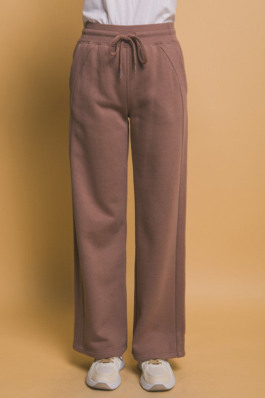 Love Tree Drawstring Wide Leg Sweatpants with Pockets - Sydney So Sweet