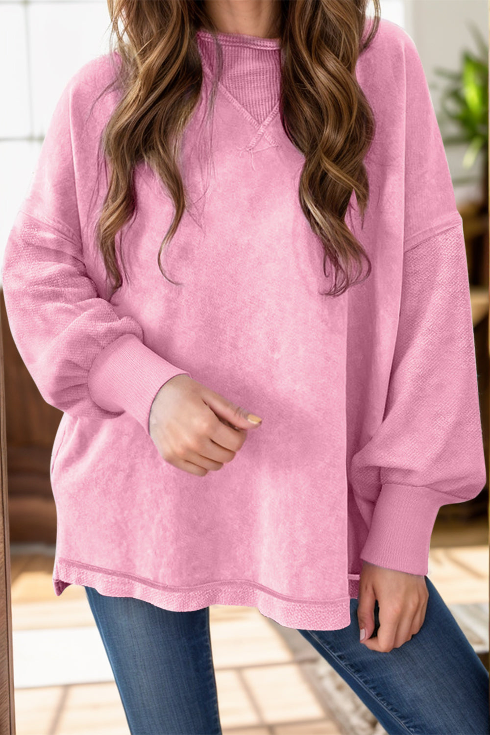 Round Neck Dropped Shoulder Sweatshirt - Sydney So Sweet