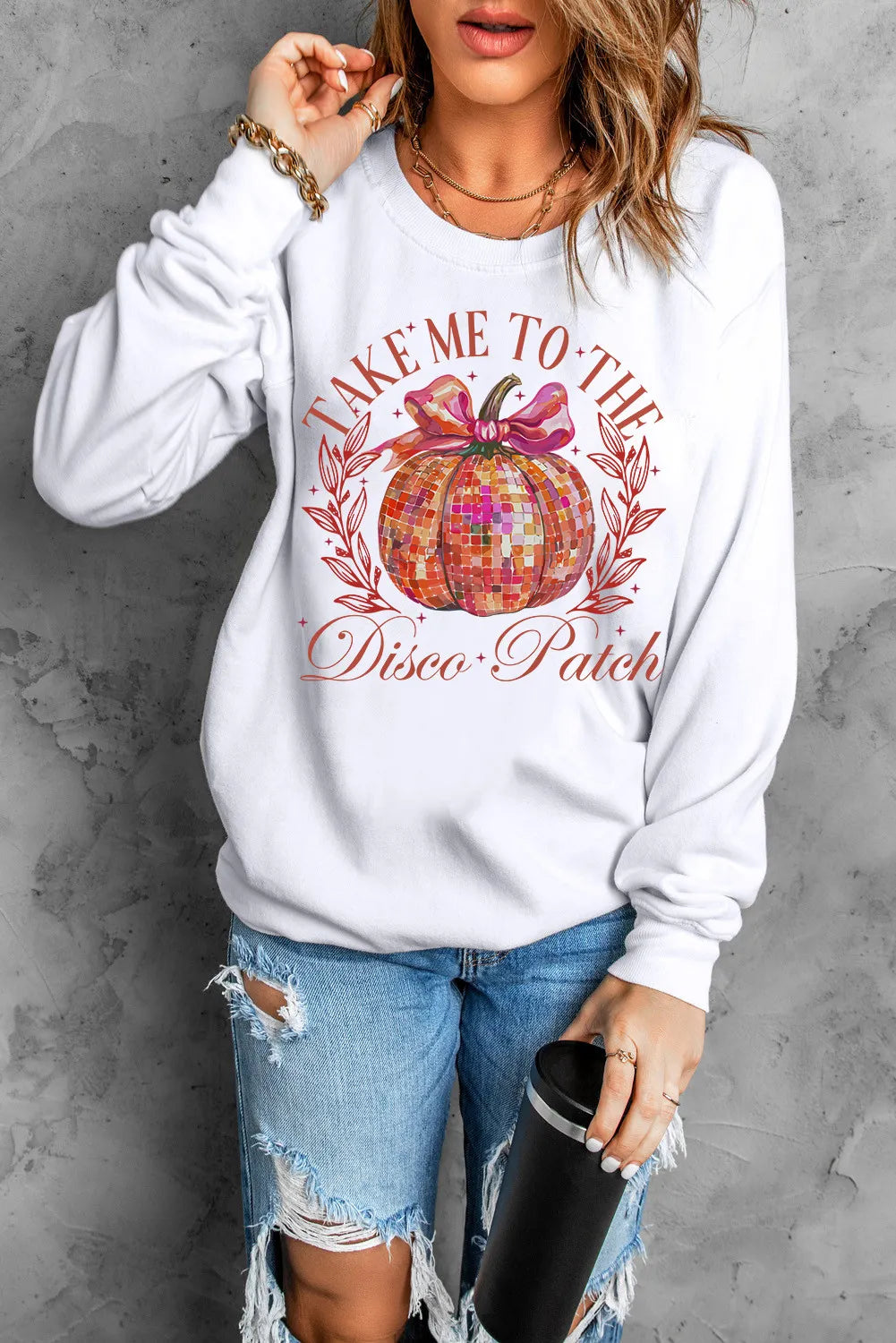 Take Me to the Disco Patch Women's Graphic Long Sleeve Sweatshirt - Sydney So Sweet