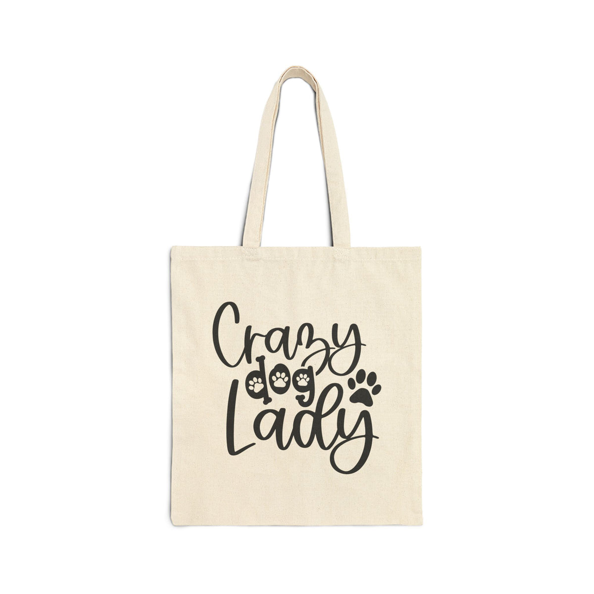 Crazy Dog Lady Cotton Canvas Tote Bag Reusable Grocery & Market Bag