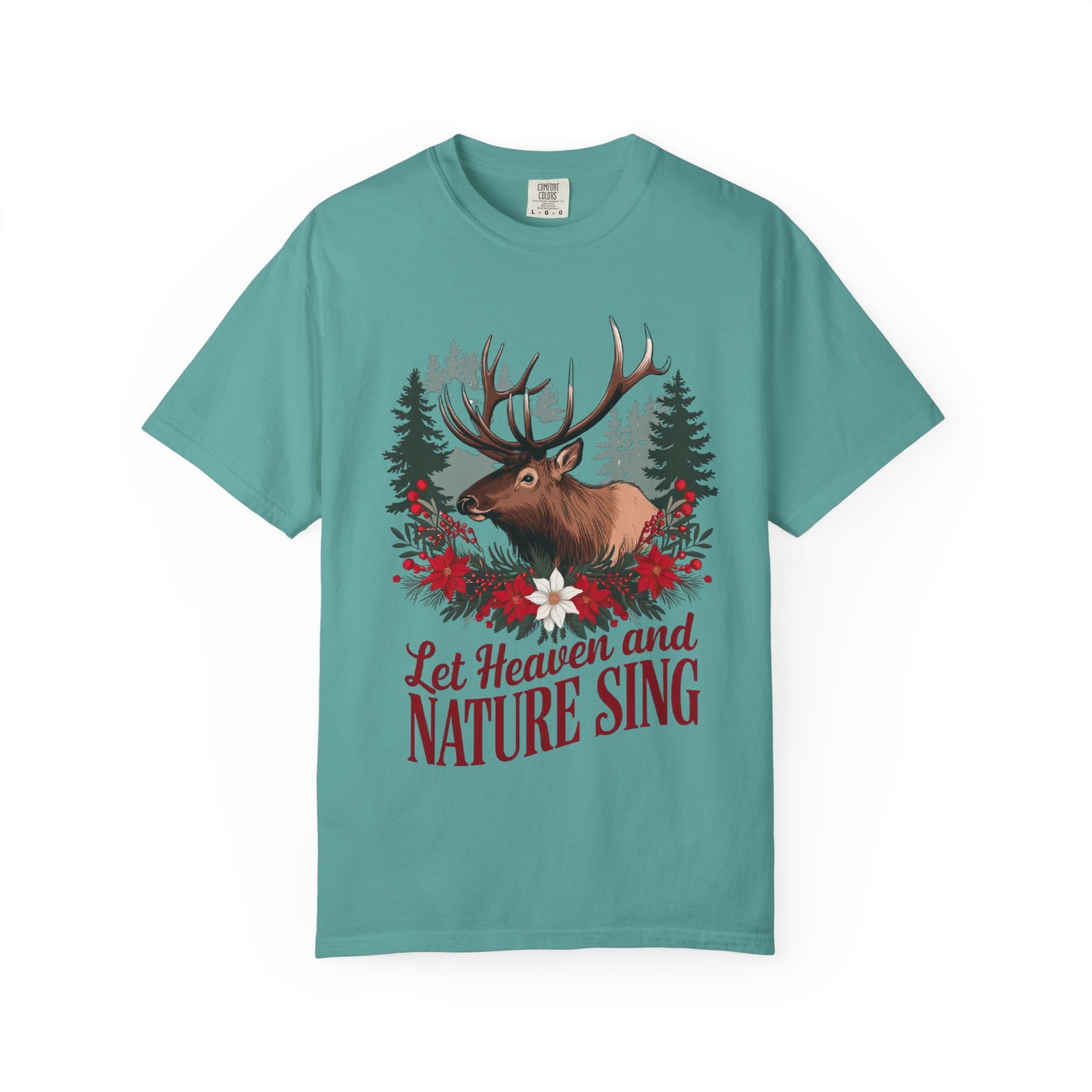 Let Heaven & Nature Sing Wilderness Christmas T-Shirt Christian Graphic Tee