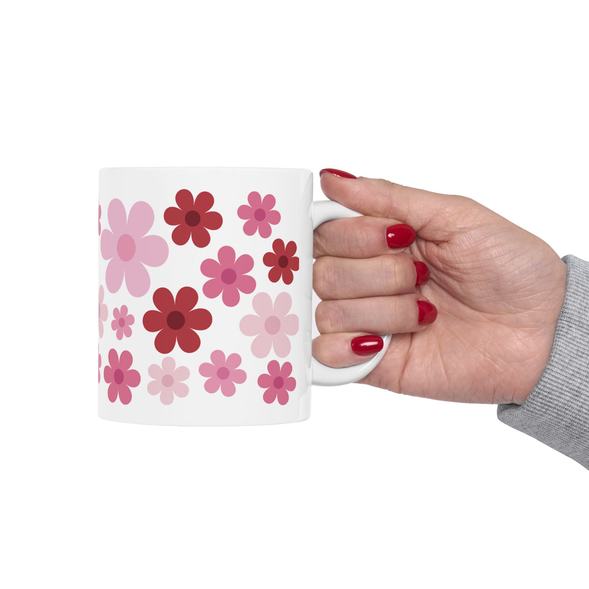 Retro Daisy Heart Bouquet Mug — Cute Valentine’s Day Coffee Cup (11oz & 15oz) - Sydney So Sweet