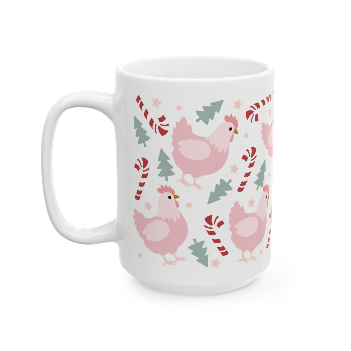 Christmas Chickens Ceramic Mug Coffee Cup (11oz & 15oz)