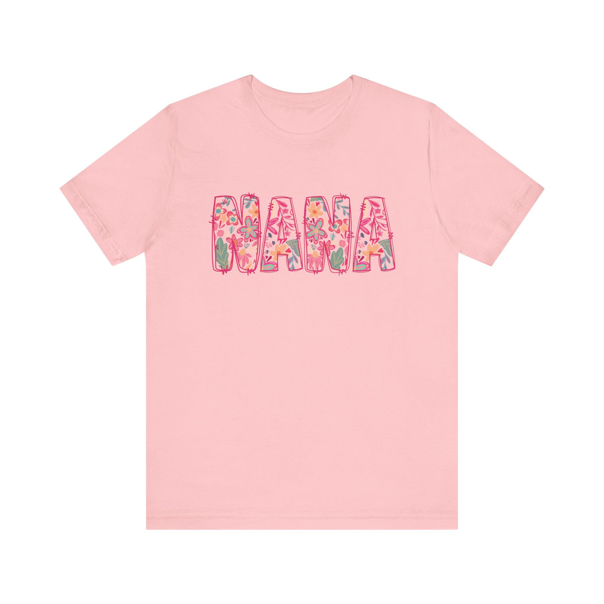 Nana Boho Pink Floral Graphic T‑Shirt Flower Pattern Grandmother Tee
