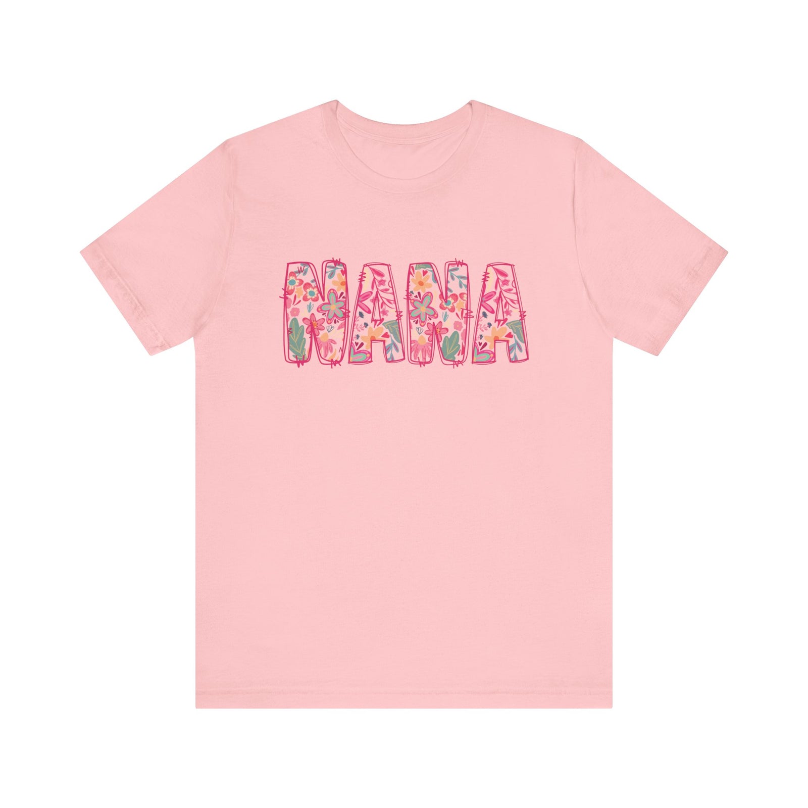 Nana Boho Pink Floral Graphic T‑Shirt Flower Pattern Grandmother Tee