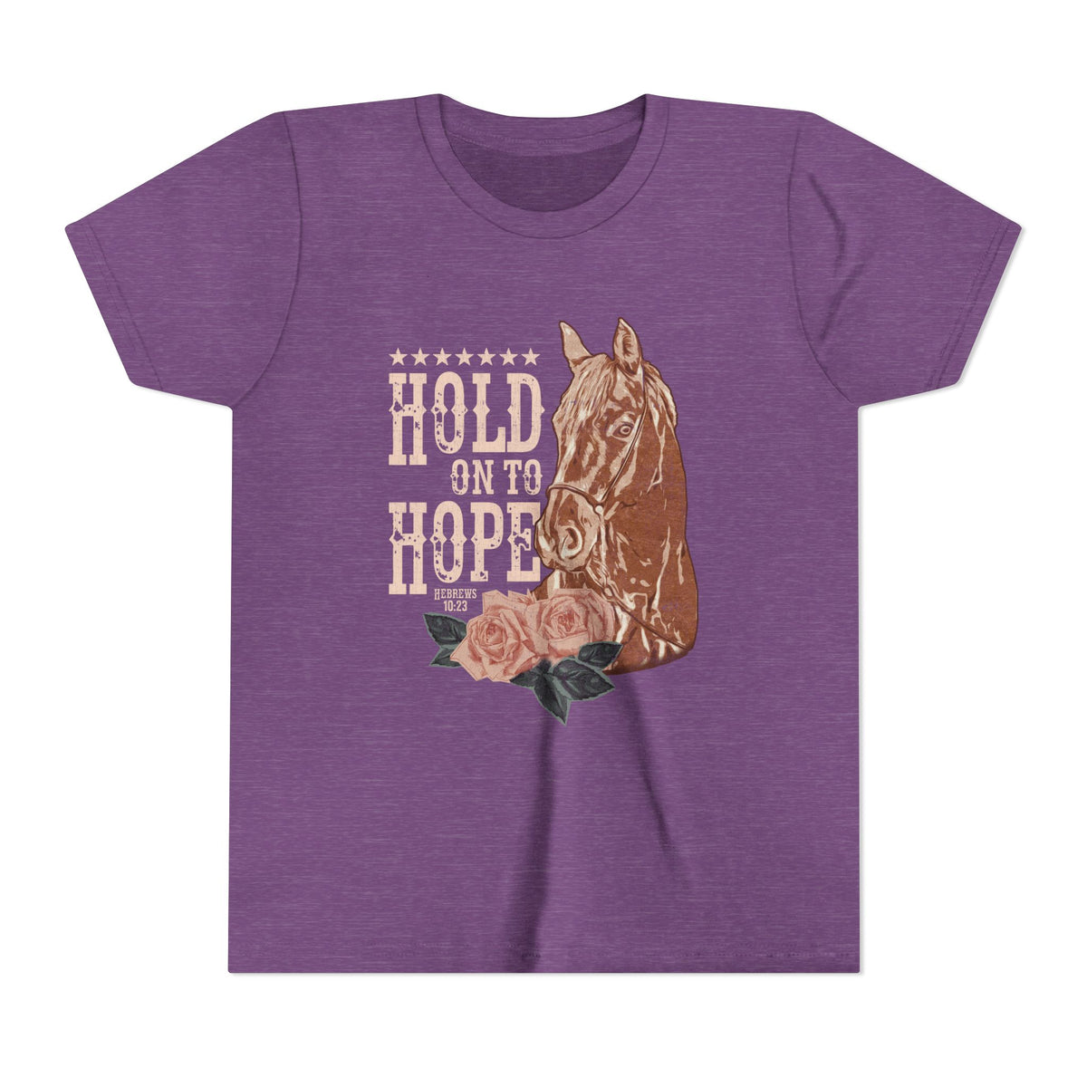 Hold Onto Hope Horse Kids T-Shirt Kids Graphic Christian Tee