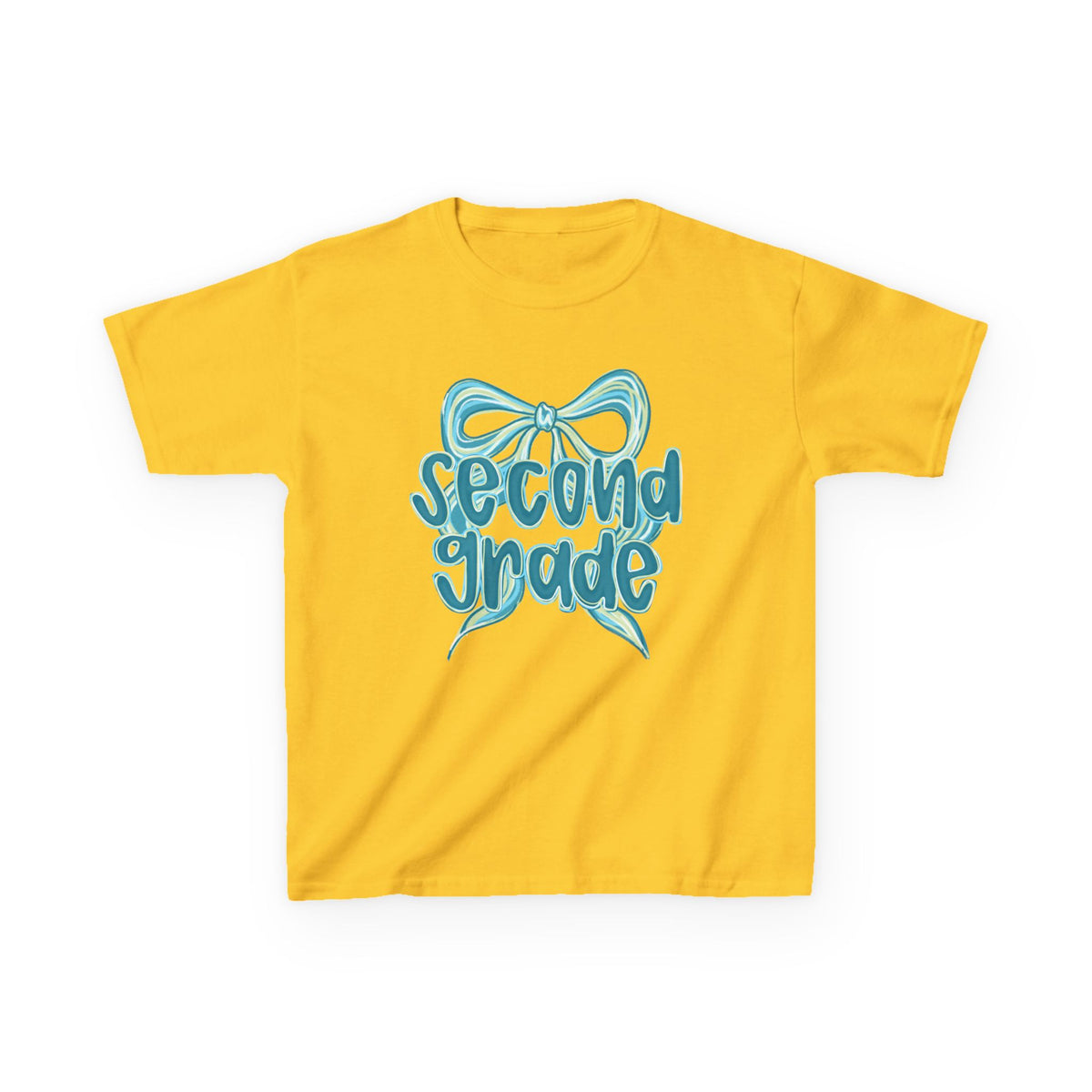 Second Grade Kids Tee Cute Blue Coquette Bow Back to School 2nd Grade T-Shirt