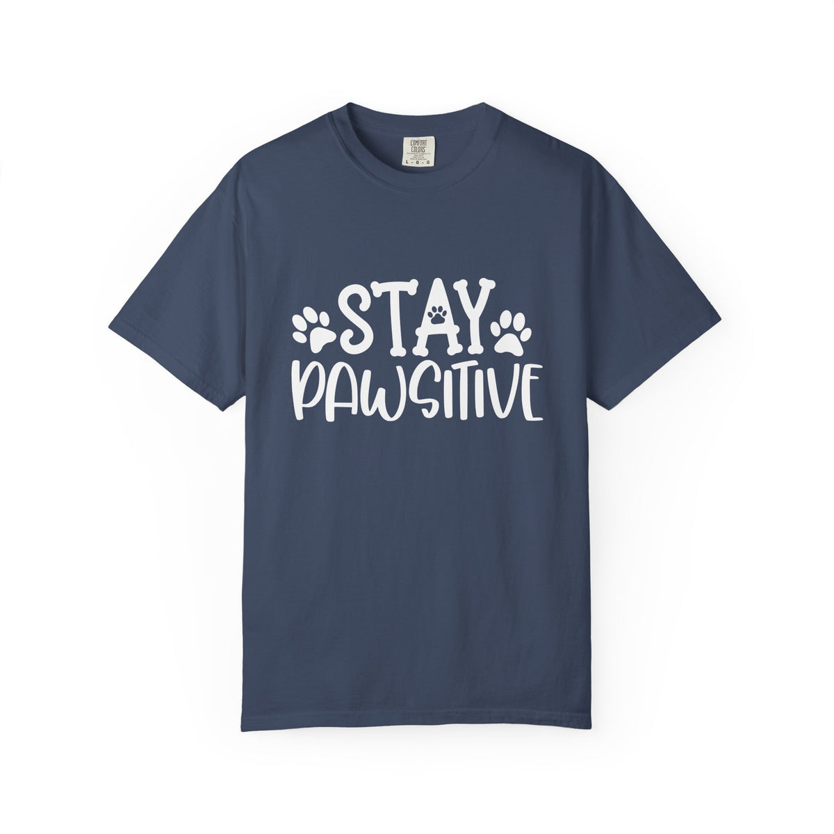 Stay Paw-sitive Paw Print T-Shirt Cute Dog Mom Graphic Tee