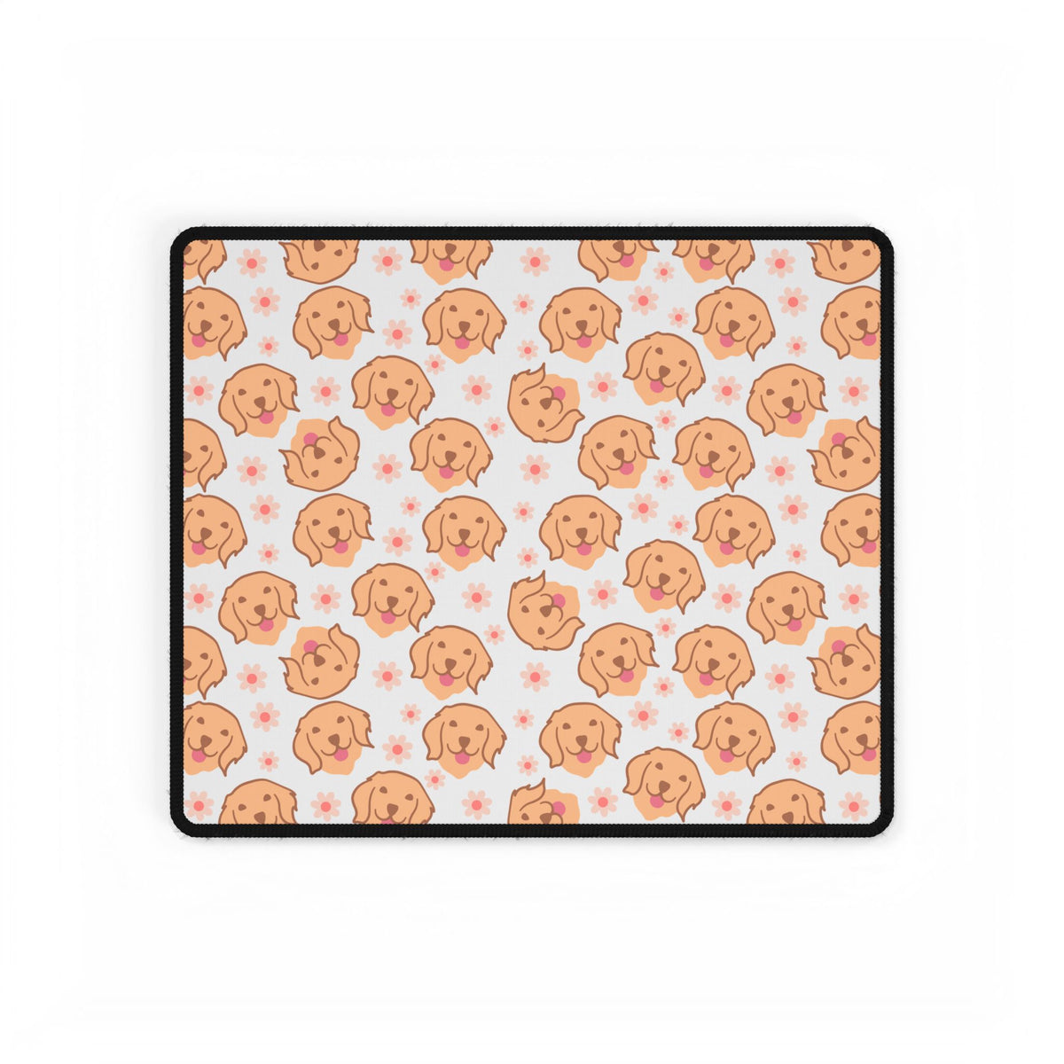 Golden Retriever Pattern Desk Mat — Cute Puppy Mouse Pad for Home Office