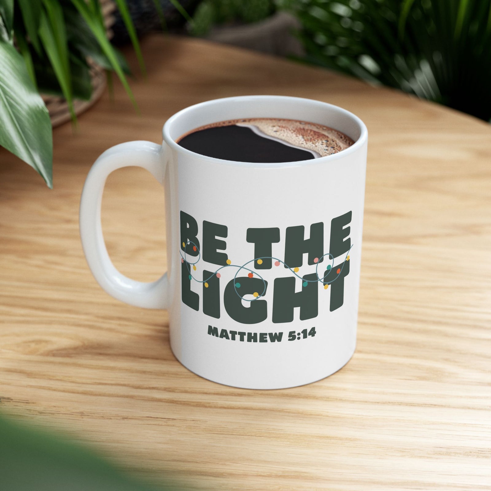 Be the Light Matthew 5:14 Christmas Mug – Holiday Ceramic Coffee Cup - Sydney So Sweet